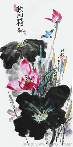 魏礼颖作品《映日荷红》