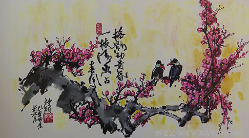 魏礼颖作品《梅影动黄昏》