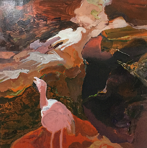 杨兴雅作品5《恐惧》100X100cm（2016年）