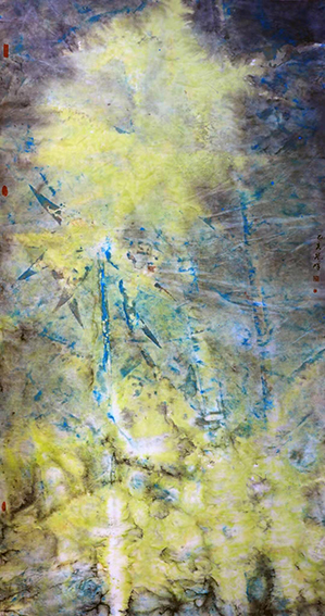 沈志斌作品3《迎春花》规格：128×260cm