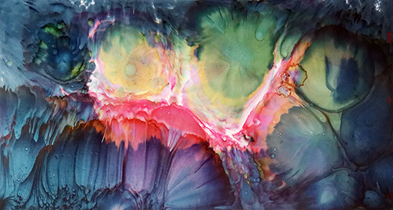 沈志斌作品4《溢彩》规格：180×95cm