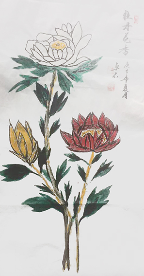 费业钟作品2《牡丹花香》