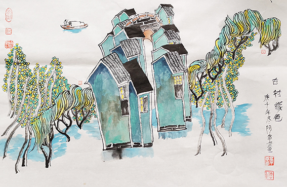 章志华作品14《古村缘色》