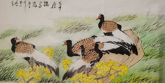 单耀宗作品19《草原褐马鸡》