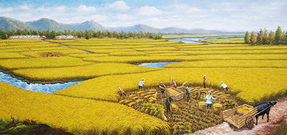 陈瑞琪油画作品《收获》