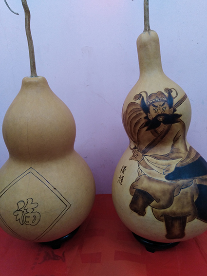 周强一葫芦烙画《钟馗》