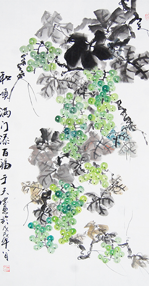 于天忠作品13《和顺满门添百福》