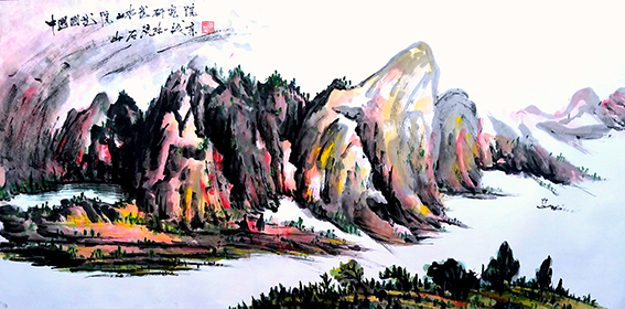 周宣成作品《山石流水一线亲》