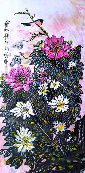 周宣成作品《春秋艳丽鸟鸣声》