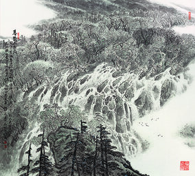 陈鹏同作品《春染九寨沟》