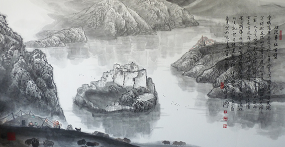 陈鹏同作品《江孜車仁古堡》