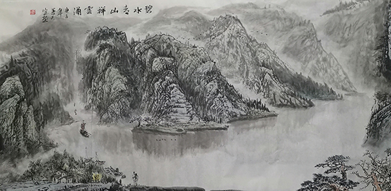 肖天宝作品13《碧水春山祥云涌》