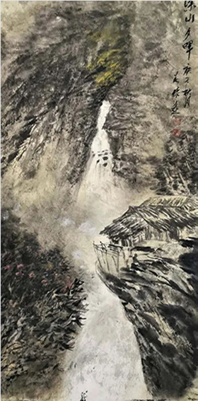莫怀远作品《深山夕晖》