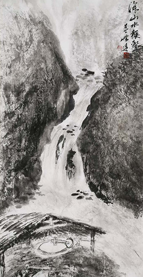 莫怀远作品《深山水辗声》-恢复的