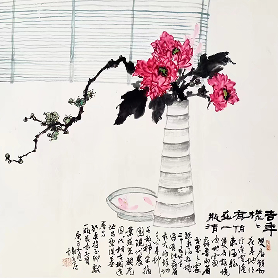 谢千里作品《俏在一瓶清》