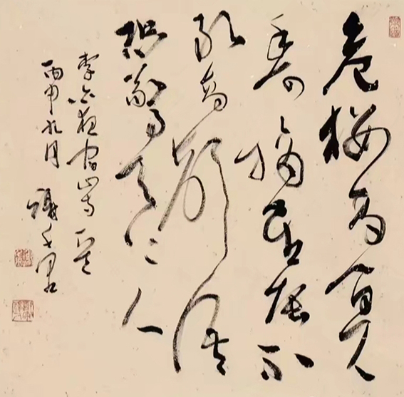 谢千里作品《夜宿山寺》