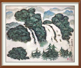 吴建堂作品《翠醉天地》吴建堂先生独创（发明）的捻条油画