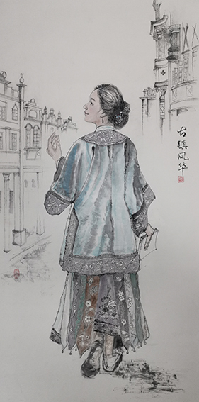 司徒惠霞作品《古镇风华》