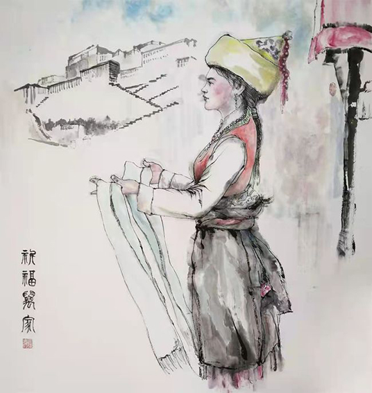 司徒惠霞作品《祈福万家》