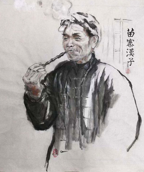 司徒惠霞作品《苗寨汉子》