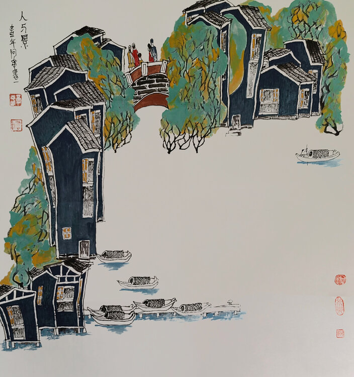 章志华作品19《人与景》