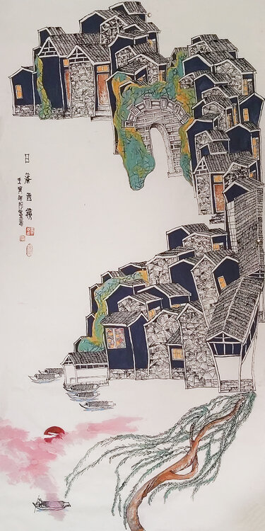 章志华作品5《日落西霞》