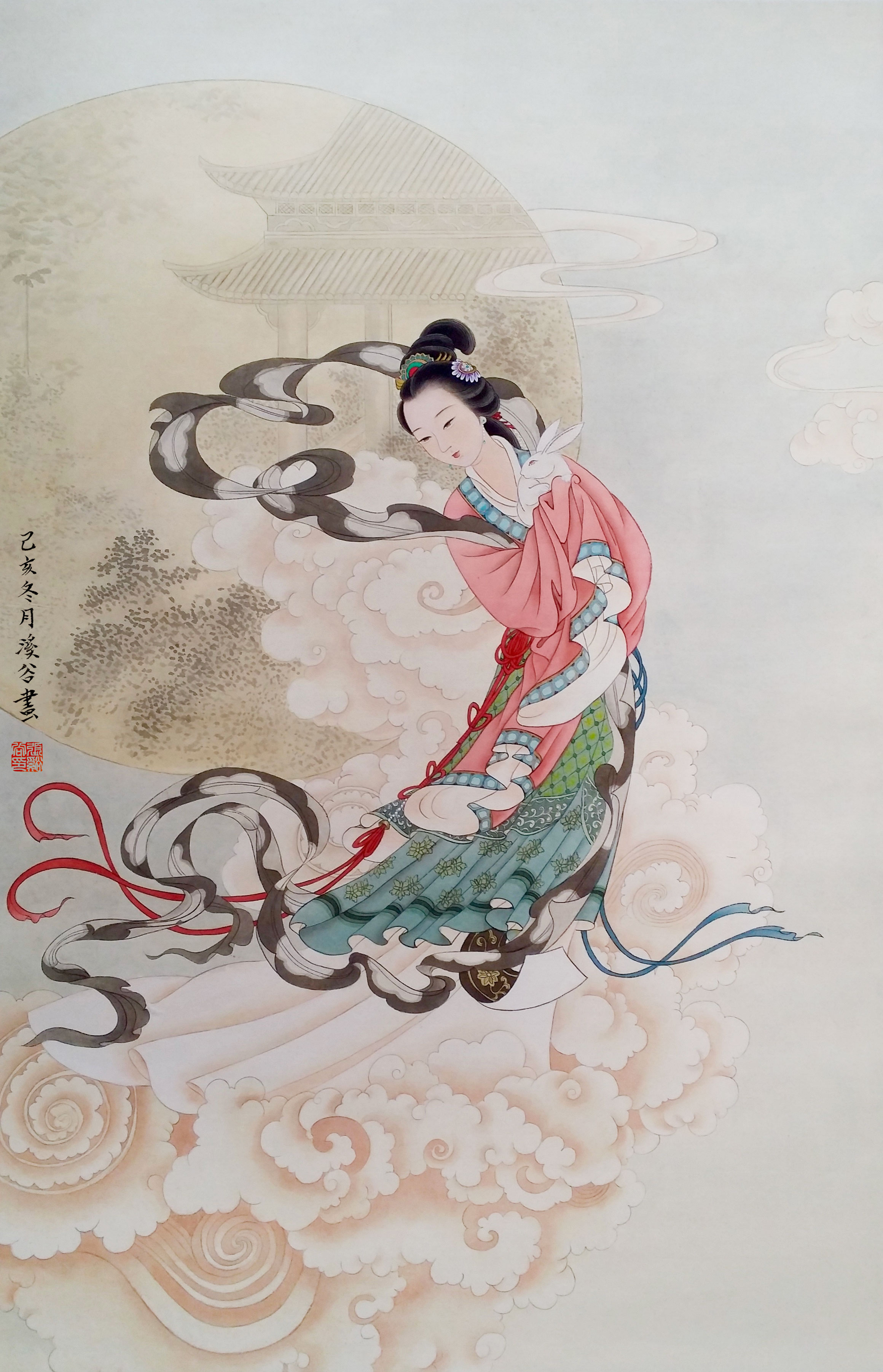 张小娟《嫦娥奔月》50×90cm