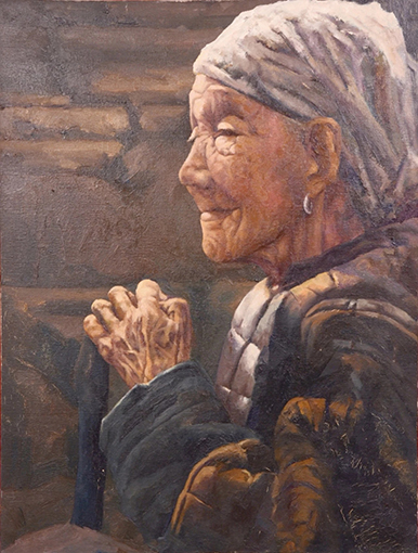 党石头作品5《陕北老人之二》60X80cm.jpg