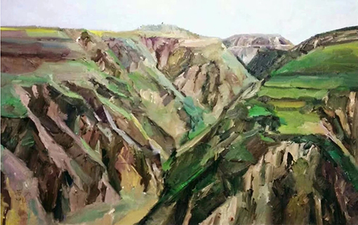 党石头作品10《陕北印象》80X120cm.jpg