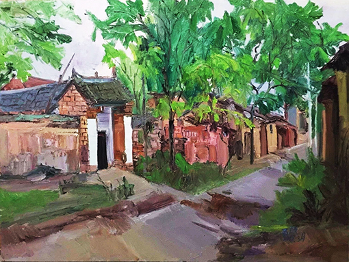 党石头作品13《关中老家之一》60X80cm.jpg
