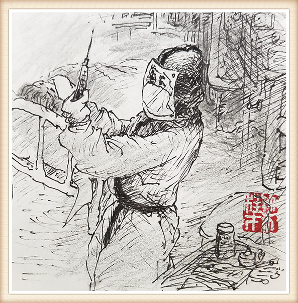 梁桂才 《勇战在第一线的英雄》.jpg
