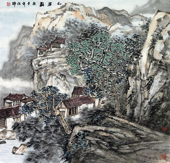 程晔作品9《山居图》68x68cm 2020年.JPG
