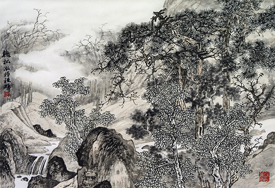 程晔作品14《听松》68x45cm 2020年.JPG
