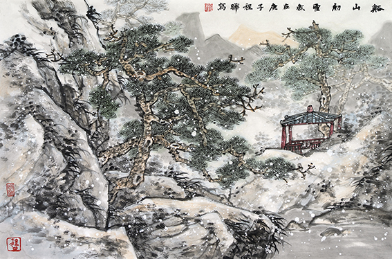 程晔作品15《溪山初雪》68x45cm 2020年.JPG