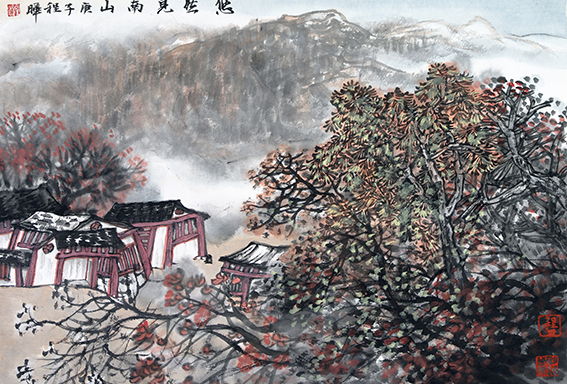 程晔作品19《悠然见南山》68x45cm 2020年.JPG