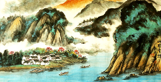 符勤兵作品 《山村云烟》.jpg