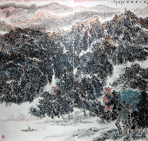 高庭山作品7《秋山晨曦图》.JPG