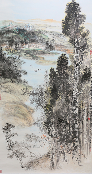 梁桂才作品 《莫斯科郊外》规格：196cmx98cm.jpg
