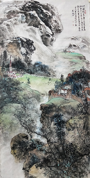 梁桂才作品 《欧洲印象》规格：136cmx68cm.jpg