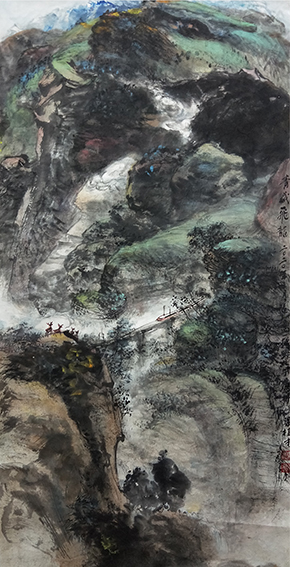 梁桂才作品 《青藏飞龙》规格：136cmx68cm.jpg