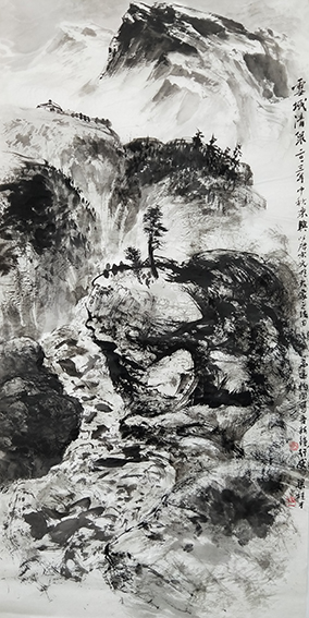 梁桂才作品 《雪域清泉》规格：136cmx68cm .jpg