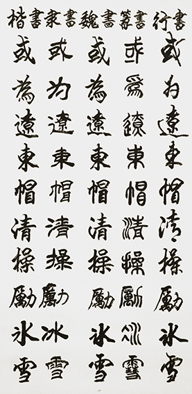 李成印作品10 五种字体《正气歌节选  或为辽东帽 清操厉冰雪》.JPG