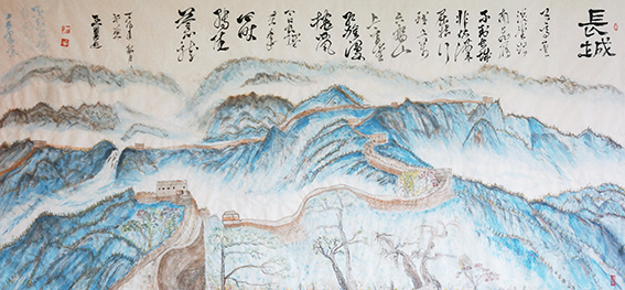 王翼迎作品1 山水画《长城》规格：120cmx239cm.jpg