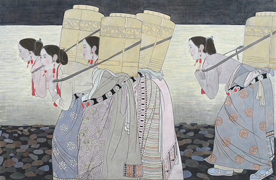 丁筱洁（洛阳丁丁） 《高原晨曲》  中国画  180cm×120cm  纸本  创作年代2021.jpg