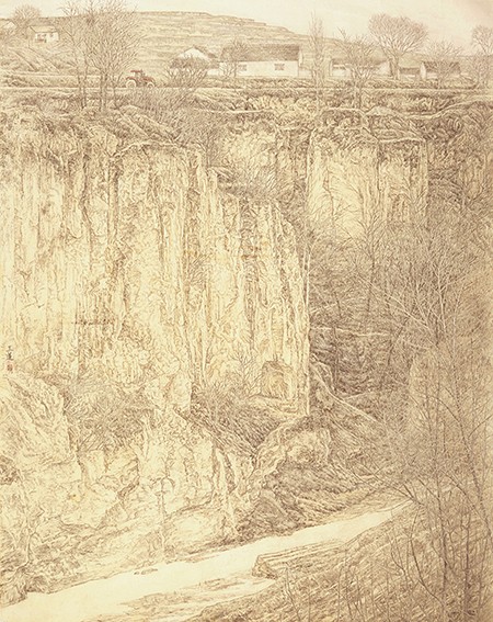 王莲 《塬上春早》规格：200cmx178cm 创作年代：2015年.jpg