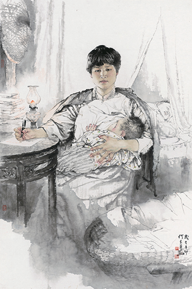 何家英 杨开慧 2011年 102x165cm.jpg