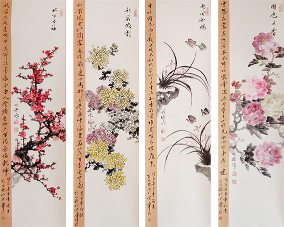 崔焕臻《春夏秋冬》规格：138X43cmX4  2021年.jpg