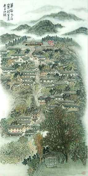 陈明纲 《革命老区山洋村》规格：138cmx68cm 创作年代：2020年.jpg