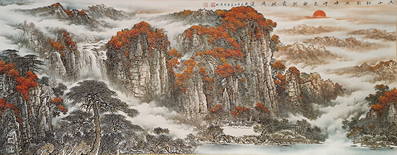 郑希林 《满山红影照峥嵘》236cmX94cm.jpg