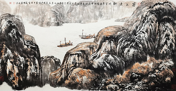 高杰 《塞上渔歌》68cmX136cm.jpg